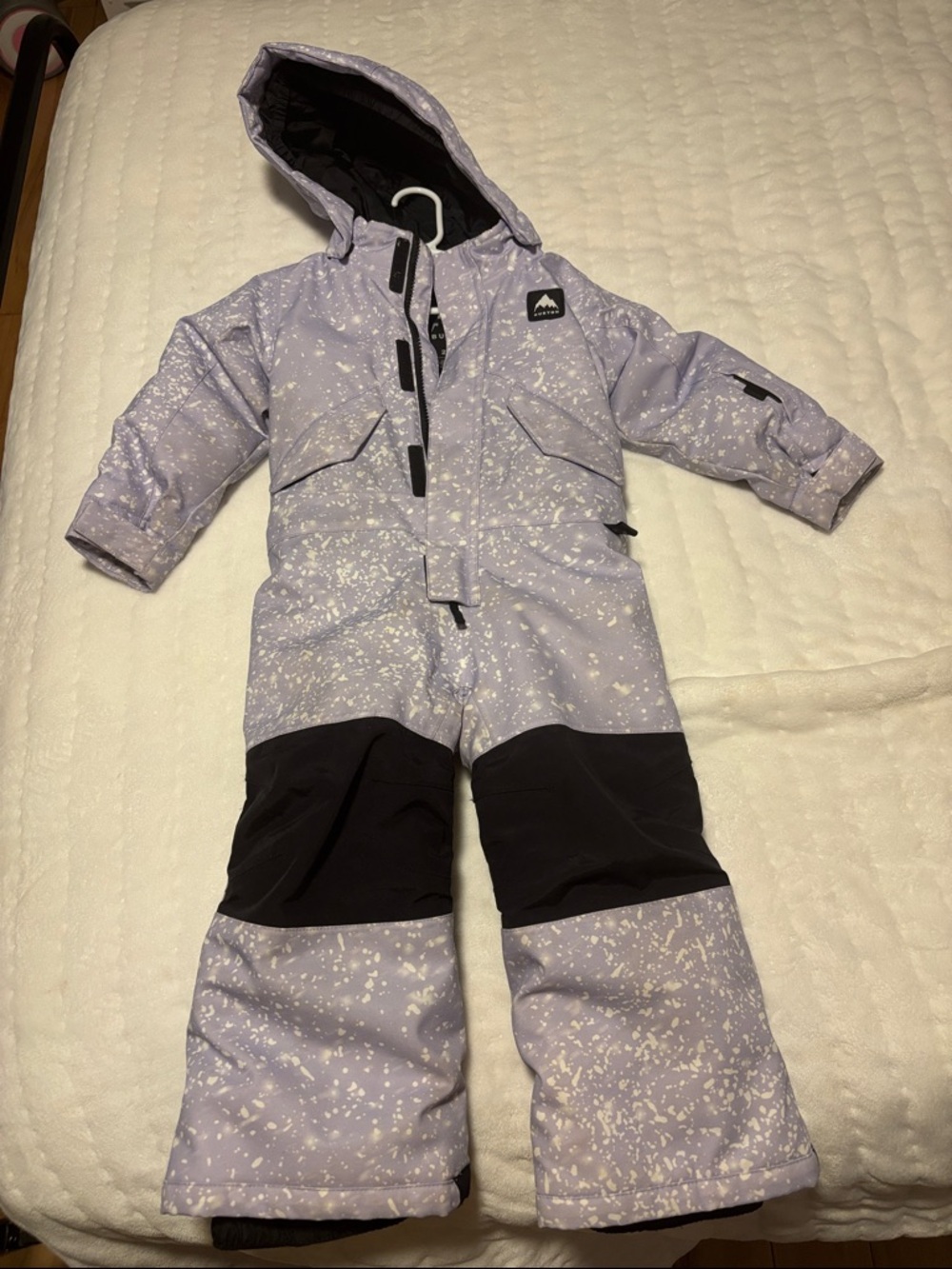 Burton Lilac Speckle Kids Snow One-Piece with Black Knee Panels
